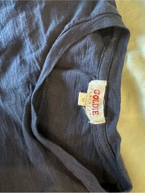 Goldie Navy Blue Ruffle Short-Sleeve Top